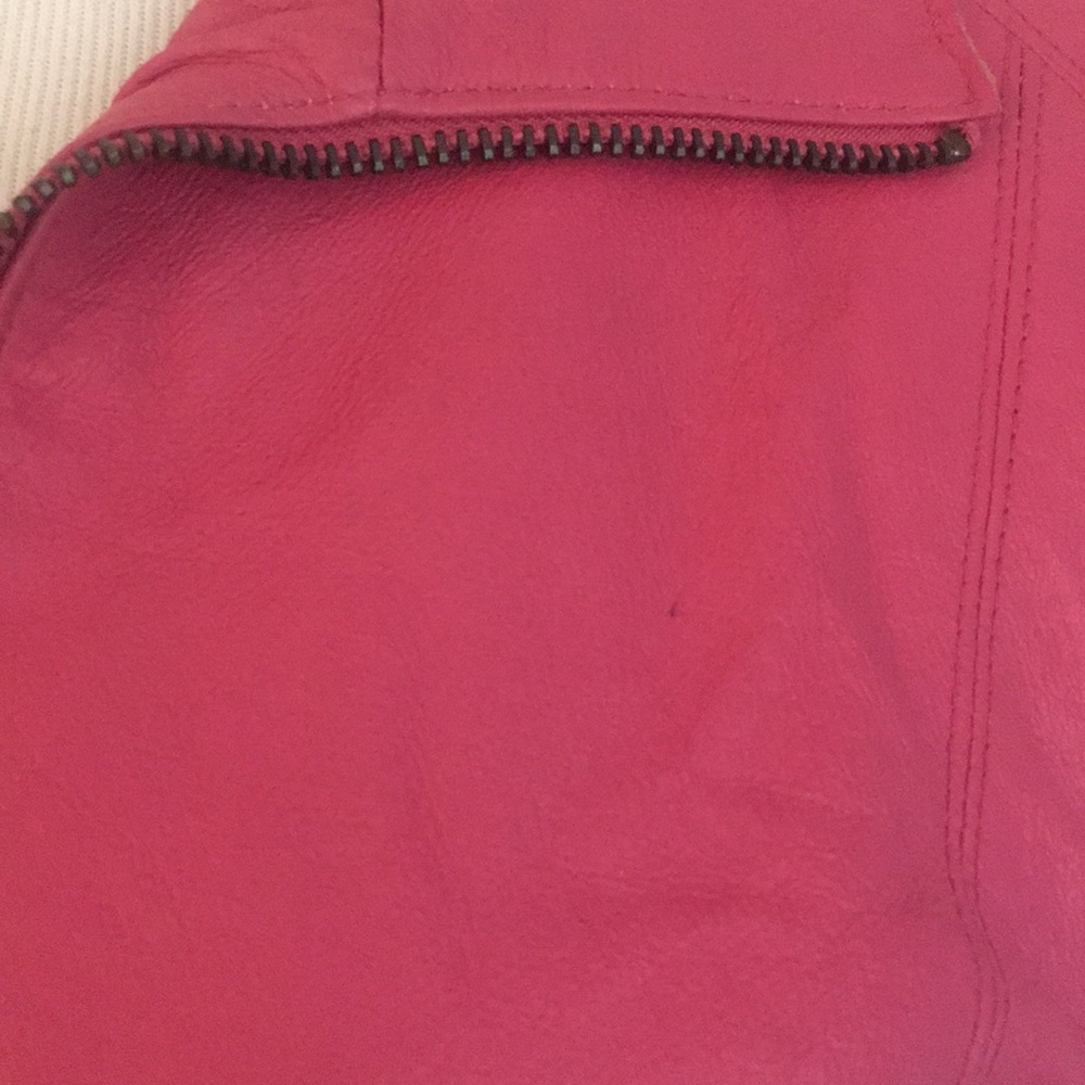 Vintage pink Leather Jacket Size Medium - Picture 5 of 6